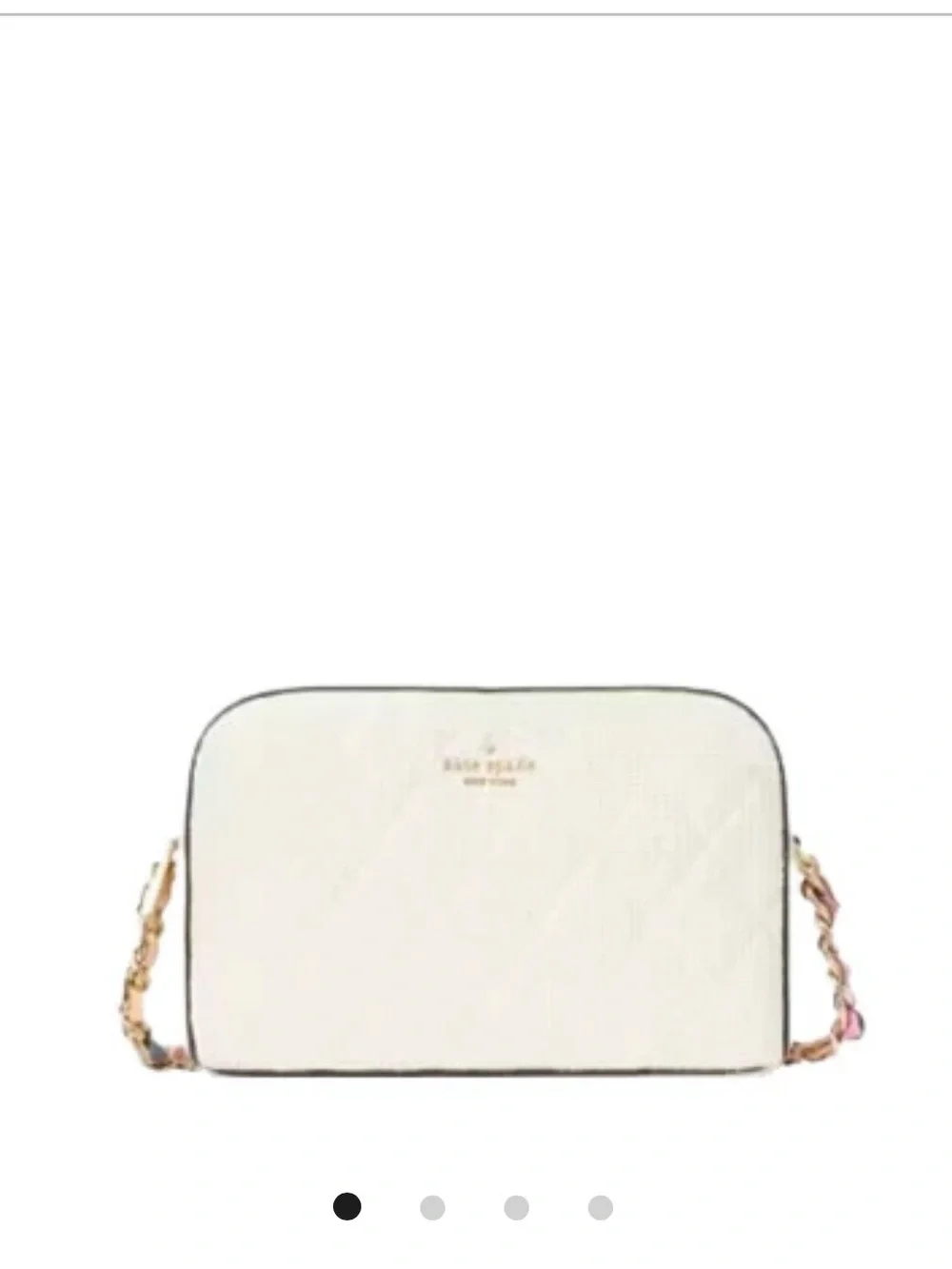 Kate Spade White Quilted tweed Crossbody with Pink and navy chain strap